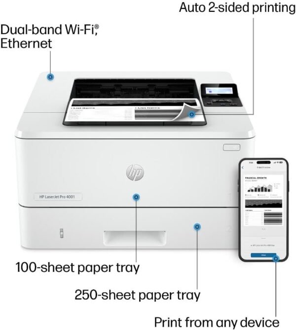 51Mc1LmzkKL._AC_SL1080_ HP LaserJet Pro 4001dw wireless printer review fast and secure office solution